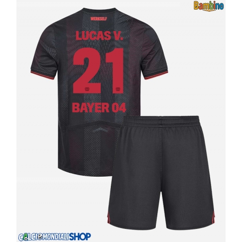 Maglie da calcio Bayer Leverkusen Lucas Vazquez #21 Prima Maglia Bambino 2025-26 Manica Corta + Pantaloni corti)